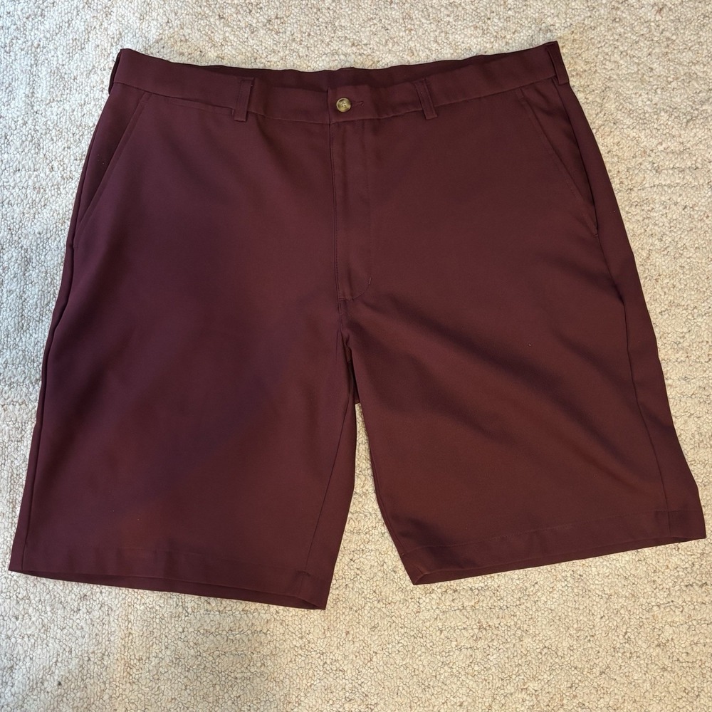Ben Hogan Performance Golf Shorts Men 38 Burgundy 9" Inseam Golf Bermuda Wicking